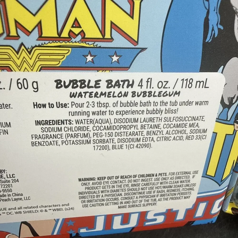 DC Justice League Batman Superman Wonder Woman hi Bath Gift Set Comic Book